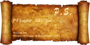 Pfluger Sába névjegykártya